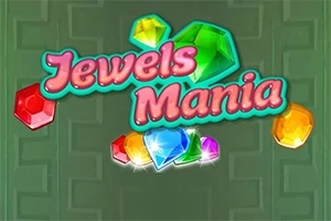 Jewels Mania라는 글자가 있는 다양한 색상의 보석 이미지
