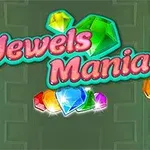 Jewels Mania라는 글자가 있는 다양한 색상의 보석 이미지
