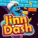 터번을 쓴 파란색 진과 벽돌을 깨는 공이 있는 장면