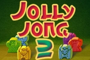Jolly Jong 2라는 큰 글씨 앞에 다양한 색상의 조각상이 배치된 이미지