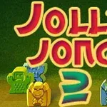 Jolly Jong 2라는 큰 글씨 앞에 다양한 색상의 조각상이 배치된 이미지