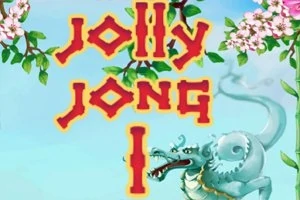 붉은 글씨로 jolly jong 1이 쓰여 있고 배경에 꽃과 푸른 용이 있는 이미지
