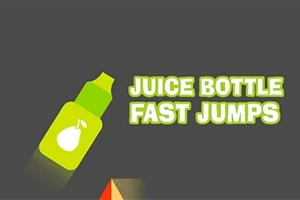 녹색 주스 병과 JUICE BOTTLE FAST JUMPS라는 문구가 있는 이미지
