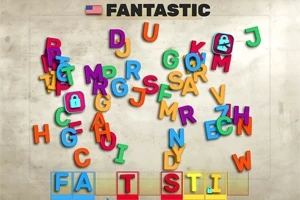 다양한 색상의 알파벳 블록이 흩어져 있는 모습