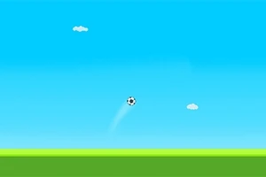 푸른 하늘과 구름이 있는 배경에 축구공이 공중에 떠 있는 모습