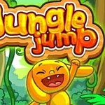 노란 동물 캐릭터가 밀림 배경에서 손을 들고 있는 모습