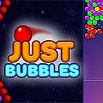 다양한 색상의 공들이 화면 상단에 쌓여 있고, 하단 중앙에서 공을 발사할 준비가 되어 있는 모습