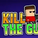 어두운 배경 위에 KILL THE GUY라는 글자와 무기를 든 캐릭터가 있는 이미지