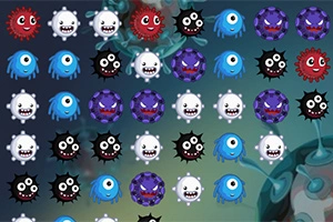 다양한 색상의 귀엽고 둥근 캐릭터들이 그리드 형태로 배열되어 있다