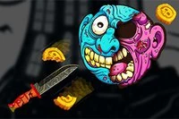 정확도를 시험하고 회전하는 몬스터에게 칼을 던지세요!