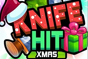 산타 모자가 씌워진 KNIFE HIT XMAS라는 글자와 함께 선물 상자 이미지가 포함되어 있습니다