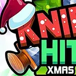 산타 모자가 씌워진 KNIFE HIT XMAS라는 글자와 함께 선물 상자 이미지가 포함되어 있습니다