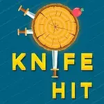 나무 통나무와 두 개의 칼, 그리고 사과가 있는 이미지