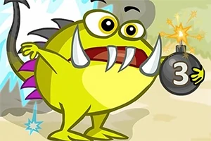 노란색 괴물이 폭탄을 들고 있는 모습