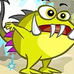 노란색 괴물이 폭탄을 들고 있는 모습