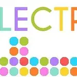 다채로운 원 모양과 LECTRO라는 글자가 있는 이미지