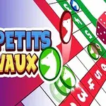 색색의 말 그림과 주사위가 있는 보드 게임 판의 이미지