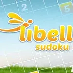 파란 하늘과 초원이 배경인 이미지에 libelle sudoku라는 텍스트가 적혀 있습니다