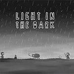 비 오는 어두운 풍경 속에서 벌레와 나무가 있는 실루엣 이미지