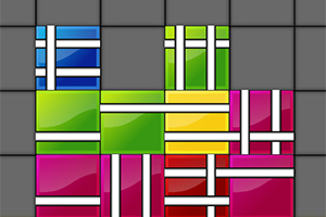 다양한 색상의 직사각형 블록들이 격자 모양으로 배열된 모습
