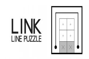 LINK LINE PUZZLE라는 글자와 사각형 안에 선과 기호가 있는 퍼즐 이미지