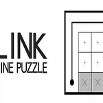 LINK LINE PUZZLE라는 글자와 사각형 안에 선과 기호가 있는 퍼즐 이미지