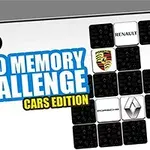 자동차 로고와 LOGO MEMORY CHALLENGE CARS EDITION이라는 문구가 있는 이미지