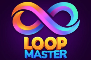 무한대 기호가 다채로운 색상으로 그려져 있으며 아래에 LOOP MASTER라는 텍스트가 있는 이미지