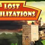Lost Civilizations라는 텍스트와 고대 성이 있는 풍경 이미지