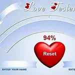 커다란 빨간 하트와 94%가 표시된 장식된 화면