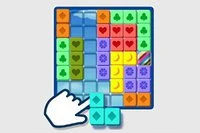 행운의 블록을 줄 맞춰 점수 획득