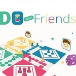 다양한 색상의 보드 위에 말과 주사위가 있는 간단한 그래픽 이미지