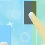 두 손가락으로 파스텔 색상의 바를 터치하는 모습