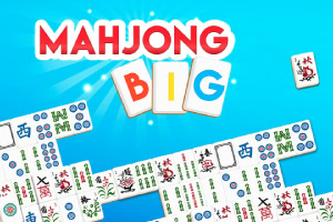 파란 배경 위에 MAHJONG BIG라는 글자가 있고, 다양한 패턴의 마작 패가 배열되어 있습니다