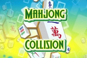 하늘색과 노란색 배경에 마작 패 조각들이 겹쳐져 있고, 중앙에 Mahjong Collision이라는 글자가 있다