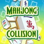 하늘색과 노란색 배경에 마작 패 조각들이 겹쳐져 있고, 중앙에 Mahjong Collision이라는 글자가 있다