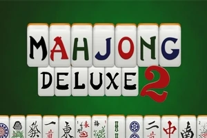초록색 배경에 Mahjong Deluxe 2라는 글자가 적힌 마작 타일 이미지