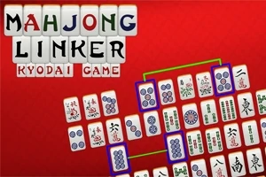 빨간 배경 위에 마작 타일이 배열되어 있으며 MAHJONG LINKER KYODAI GAME라는 글자가 쓰여 있음