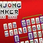 빨간 배경 위에 마작 타일이 배열되어 있으며 MAHJONG LINKER KYODAI GAME라는 글자가 쓰여 있음