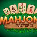녹색 배경에 네 개의 마작 패와 MAHJONG MASTER II라는 글자가 있는 이미지