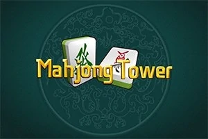 녹색 배경에 마작 패 두 개와 Mahjong Tower라는 노란 글자가 중앙에 배치된 이미지