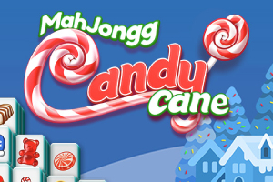 막대사탕과 타일이 있는 Candy Cane 로고
