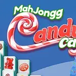 막대사탕과 타일이 있는 Candy Cane 로고