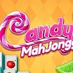 캔디와 마작 타일이 있는 다채로운 배경의 이미지