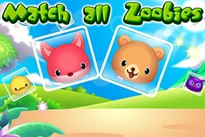 밝은 하늘을 배경으로 다양한 귀여운 동물 캐릭터 얼굴들이 있는 장면