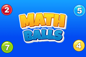 파란색 배경에 가운데 MATH BALLS라는 글자가 있고, 네 개의 색깔 공에 숫자 2, 5, 7, 4가 각각 쓰여 있다
