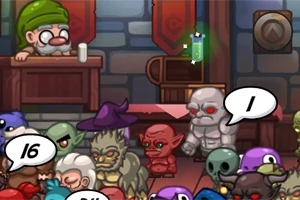 다양한 괴물 캐릭터들이 술집에서 대화를 나누는 장면