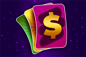 세 장의 카드가 겹쳐져 있고, 중앙 카드에는 금색 달러 기호가 있는 이미지