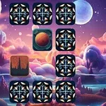 우주 배경에 카드가 배열된 모습