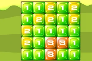 녹색과 노란색, 주황색 숫자 블록들이 5x5 그리드로 배열된 이미지